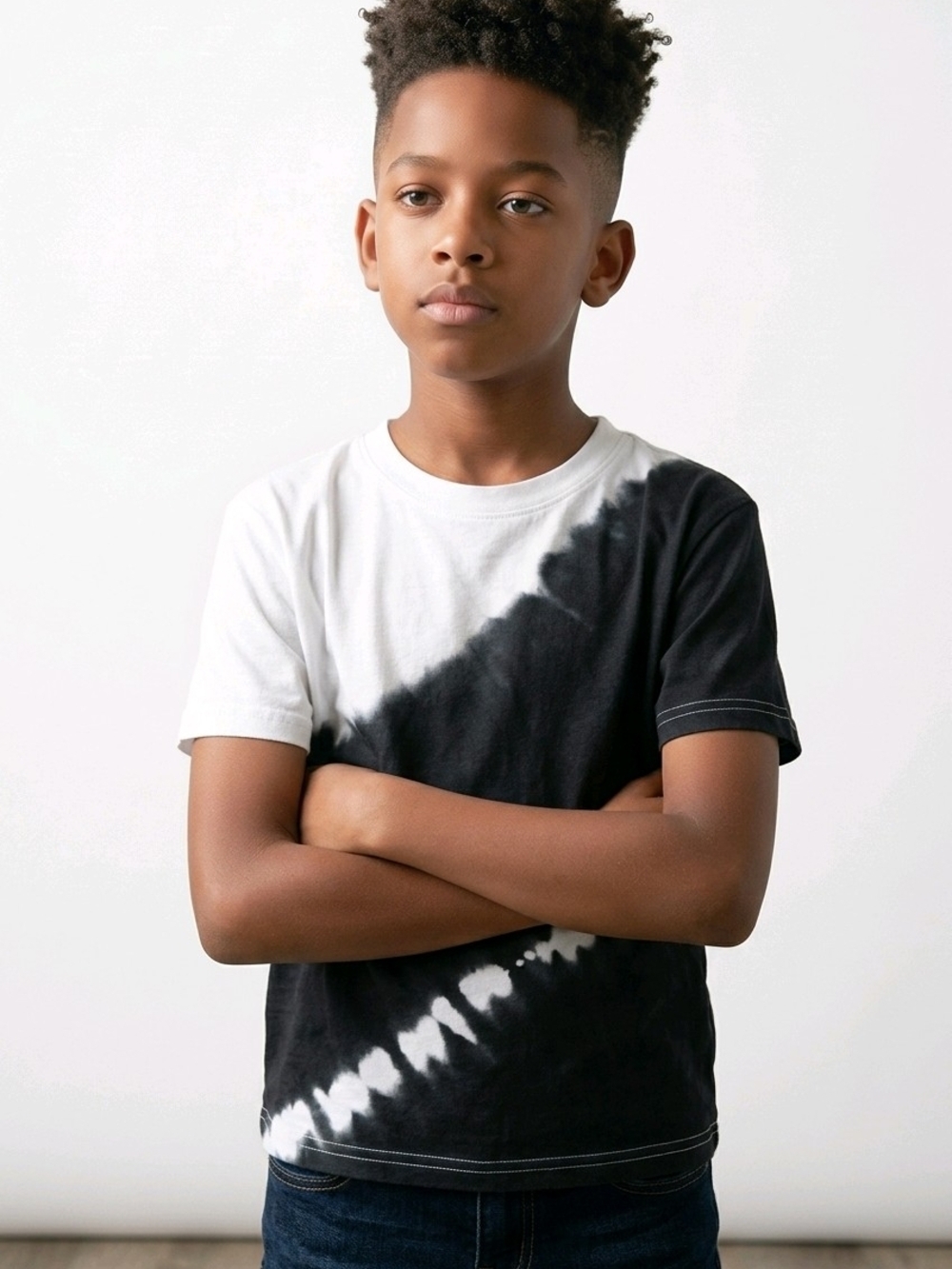 NWT Boys Black and White Tie Dye Short Sleeve Tee ~XXS 4/5
